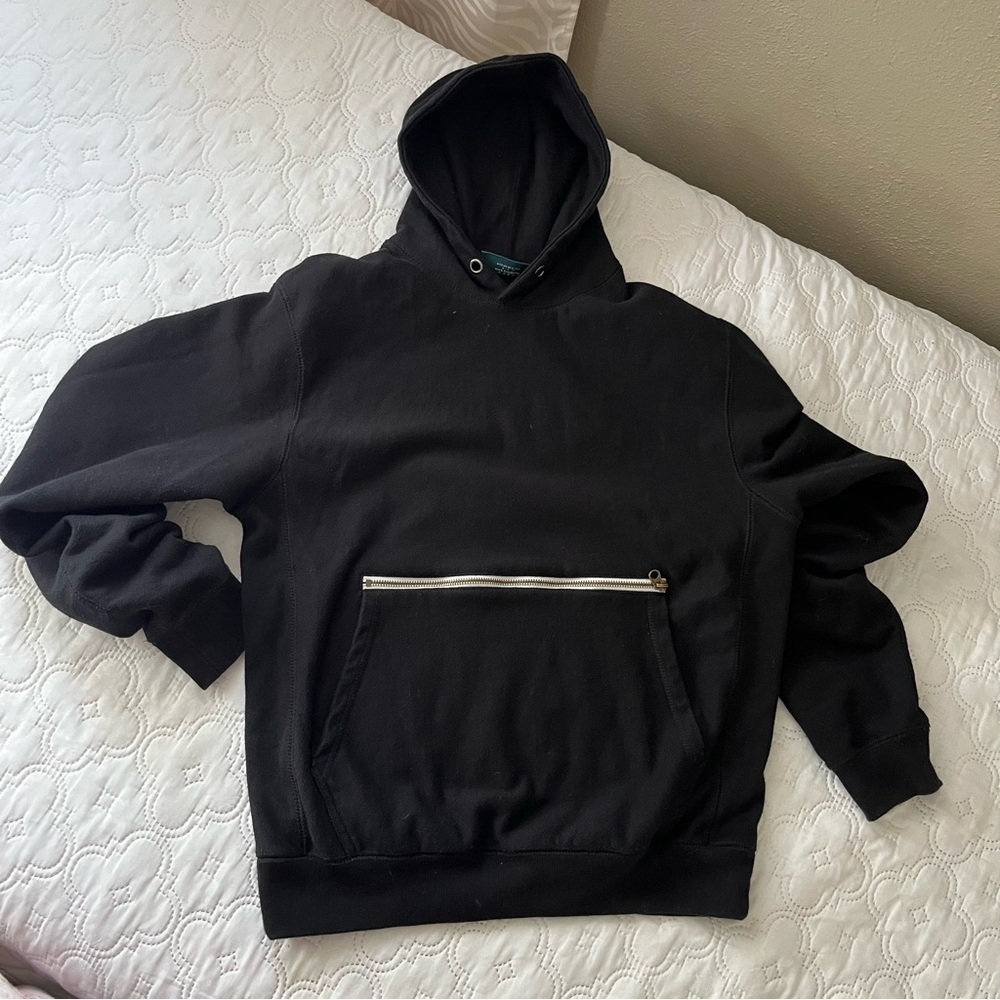 Maison Article Black Zip Pocket Hoodie Men’s Size M | Minimalist Streetwear - Picture 4 of 15
